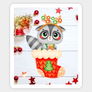 Raccoon Deer Sticker